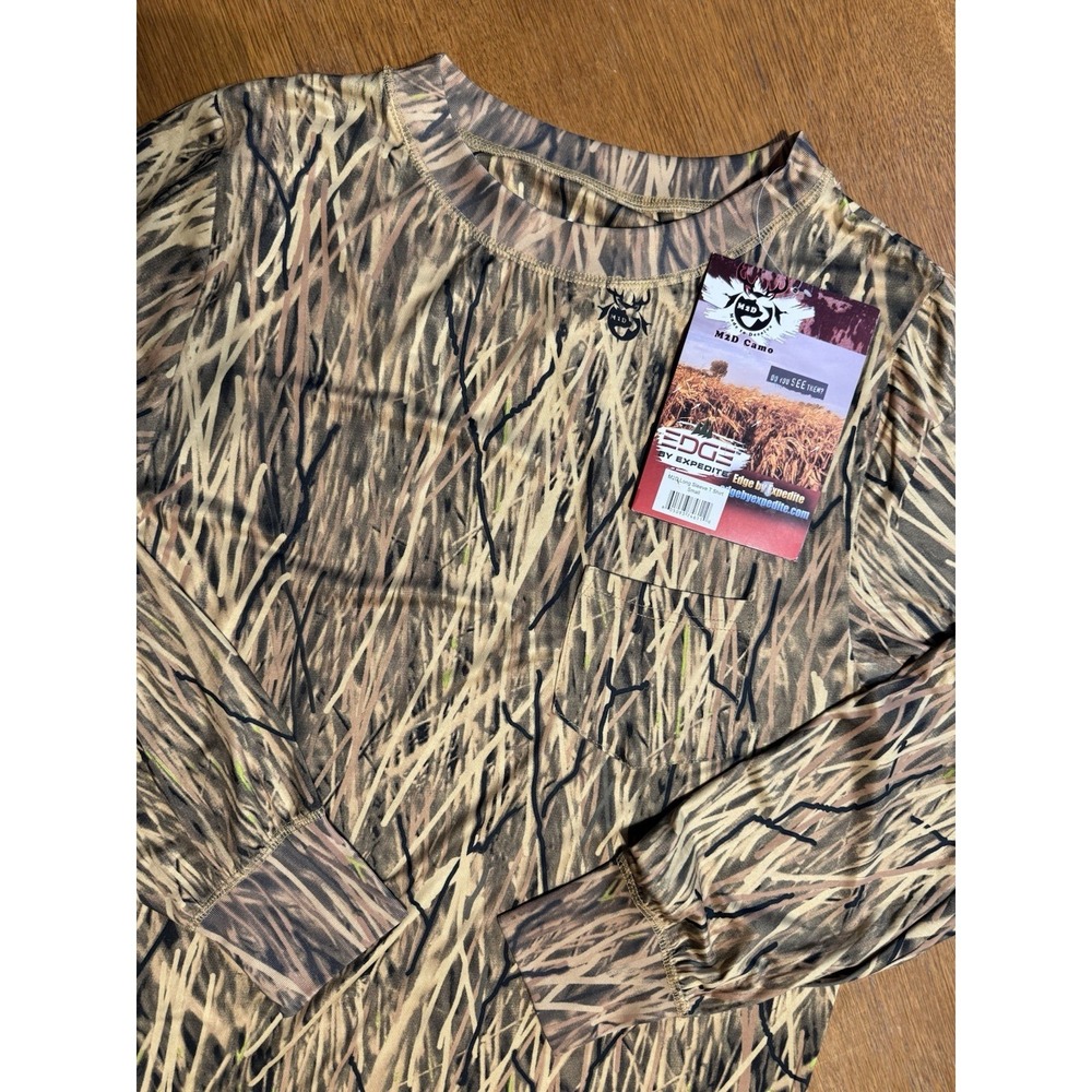 M2D‎ Camo Hunting Shirt Mens S Grass Marsh Pattern Performance Long Sleeve NWT